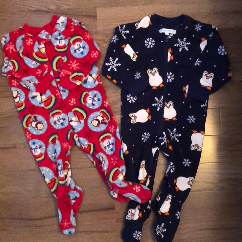 2 Winter Holiday Themed Pajamas (12 month size)